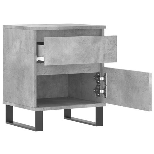 Sengeborde 2 stk. 40x35x50 cm konstrueret træ betongrå