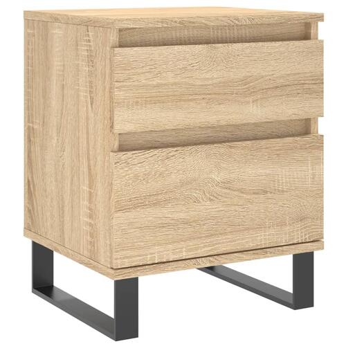 Sengeborde 2 stk. 40x35x50 cm konstrueret træ sonoma-eg