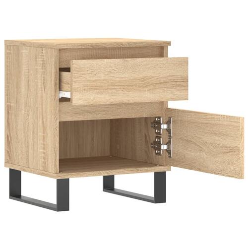 Sengeborde 2 stk. 40x35x50 cm konstrueret træ sonoma-eg