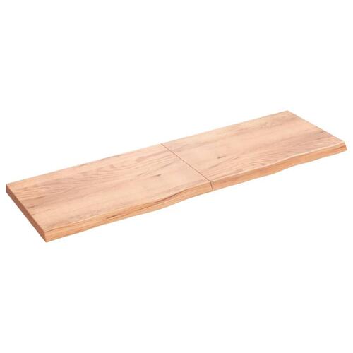 Bordplade til badeværelse 200x60x(2-6) cm massivt træ lysebrun