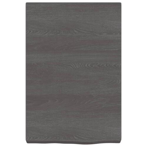 Bordplade til badeværelse 40x60x(2-6) cm massivt træ mørkebrun