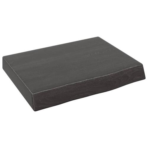 Bordplade til badeværelse 40x30x(2-6) cm massivt træ mørkebrun