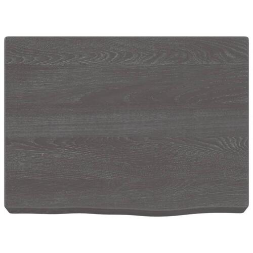 Bordplade til badeværelse 40x30x(2-6) cm massivt træ mørkebrun