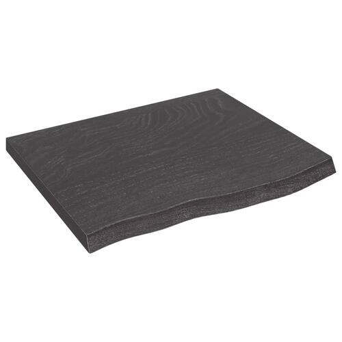 Bordplade til badeværelse 60x50x(2-4) cm massivt træ mørkebrun