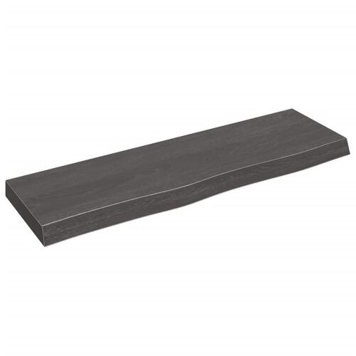 Bordplade til badeværelse 100x30x(2-6) cm massivt træ mørkebrun