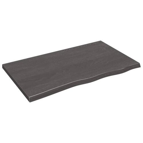 Bordplade til badeværelse 100x60x(2-4) cm massivt træ mørkebrun