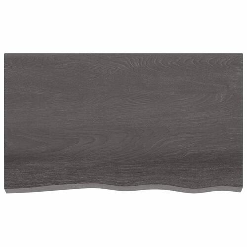 Bordplade til badeværelse 100x60x(2-4) cm massivt træ mørkebrun