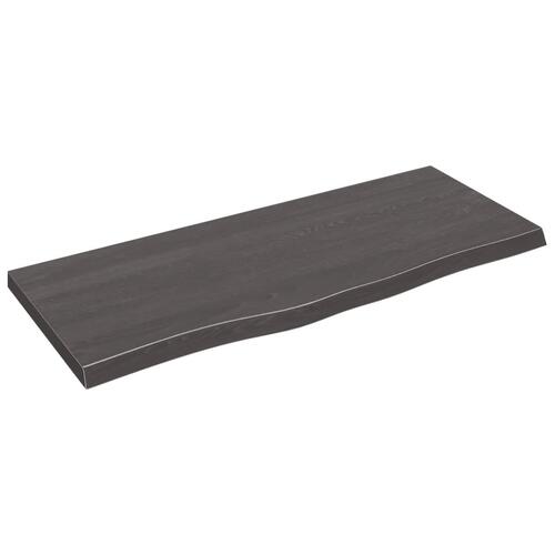 Bordplade til badeværelse 100x40x(2-4) cm massivt træ mørkebrun