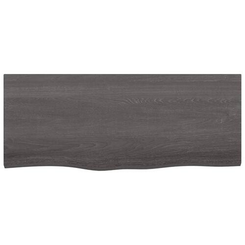 Bordplade til badeværelse 100x40x(2-4) cm massivt træ mørkebrun