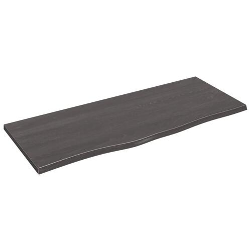 Bordplade til badeværelse 100x40x2 cm massivt træ mørkebrun