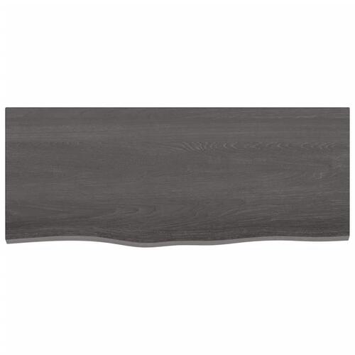 Bordplade til badeværelse 100x40x2 cm massivt træ mørkebrun