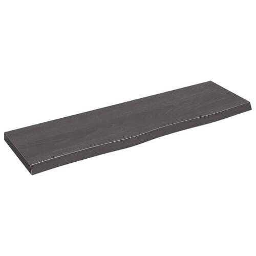 Bordplade til badeværelse 100x30x(2-4) cm massivt træ mørkebrun