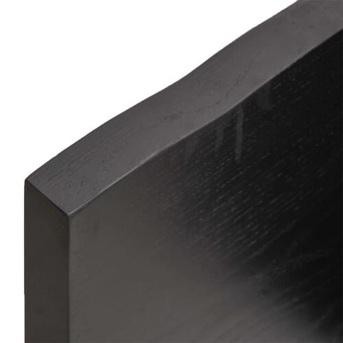 Bordplade til badeværelse 100x30x(2-4) cm massivt træ mørkebrun