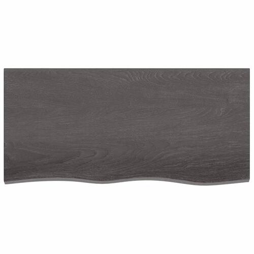 Bordplade til badeværelse 100x50x(2-4) cm massivt træ mørkebrun