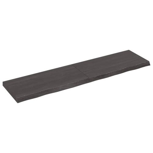 Bordplade til badeværelse 120x30x(2-4) cm massivt træ mørkebrun