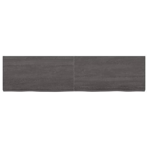 Bordplade til badeværelse 120x30x(2-4) cm massivt træ mørkebrun