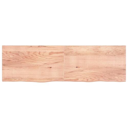 Bordplade til badeværelse 200x60x(2-4) cm massivt træ lysebrun