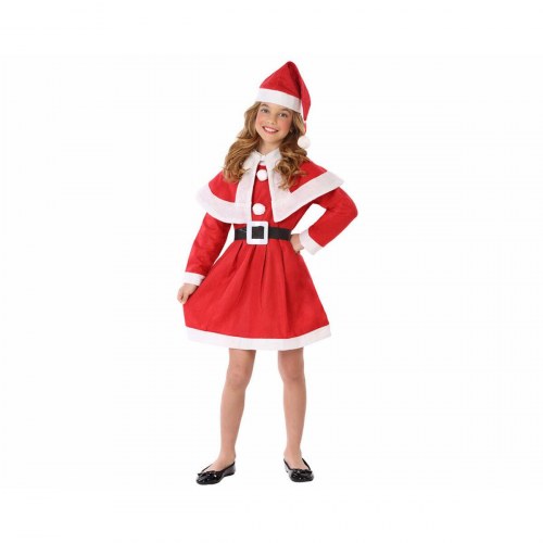 Julekostume til piger - Julemandens kone, rød (100 % polyester)