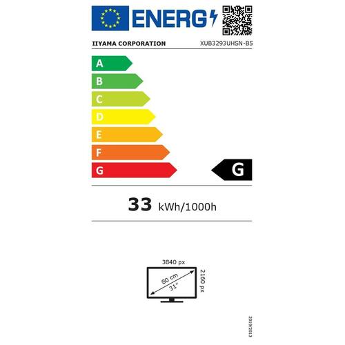 Skærm Iiyama ProLite XUB3293UHSN-B5 32" 31,5" IPS LCD Flicker free 60 Hz