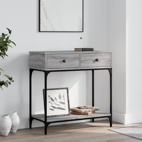 Konsolbord 75x34,5x75 cm konstrueret træ grå sonoma-eg