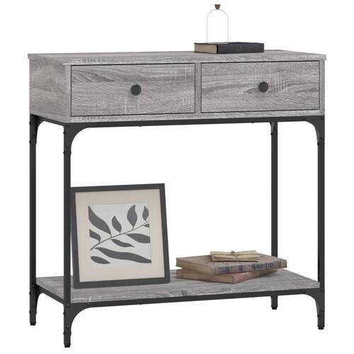 Konsolbord 75x34,5x75 cm konstrueret træ grå sonoma-eg