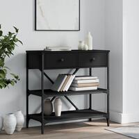 Konsolbord 75x34,5x75 cm konstrueret træ sort