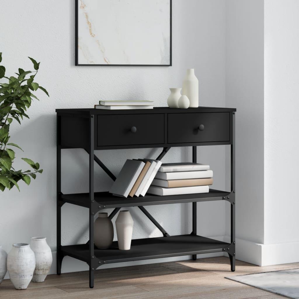 Konsolbord 75x34,5x75 cm konstrueret træ sort