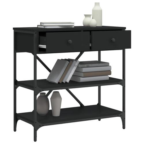 Konsolbord 75x34,5x75 cm konstrueret træ sort