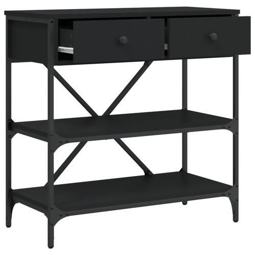 Konsolbord 75x34,5x75 cm konstrueret træ sort