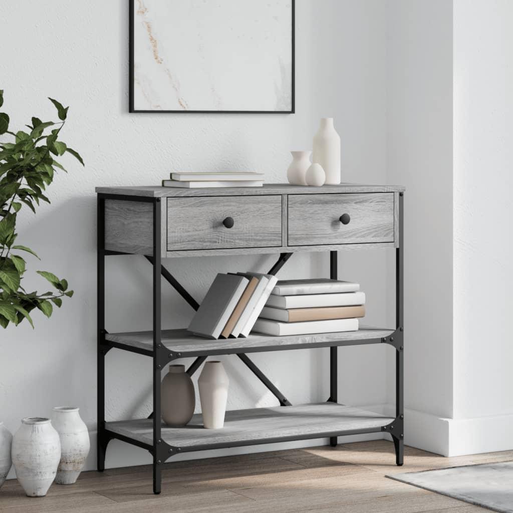Konsolbord 75x34,5x75 cm konstrueret træ grå sonoma-eg billede