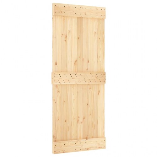 Skydedør med monteringssæt 85x210 cm massivt fyrretræ