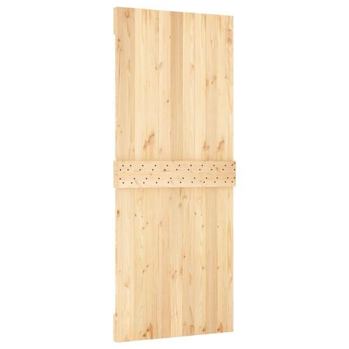 Skydedør med monteringssæt 85x210 cm massivt fyrretræ