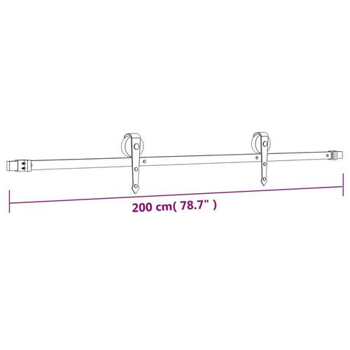 Skydedør med monteringssæt 80x210 cm massivt fyrretræ