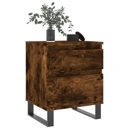 Sengebord 40x35x50 cm konstrueret træ røget egetræsfarve