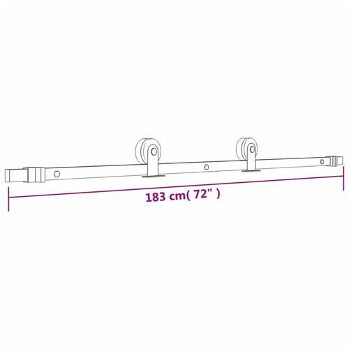 Skydedør med monteringssæt 90x210 cm massivt fyrretræ