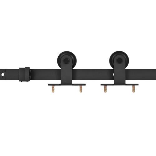 Skydedør med monteringssæt 90x210 cm massivt fyrretræ