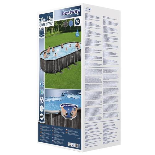 Bestway swimmingpoolsæt 7,32x3,66x1,22 m oval