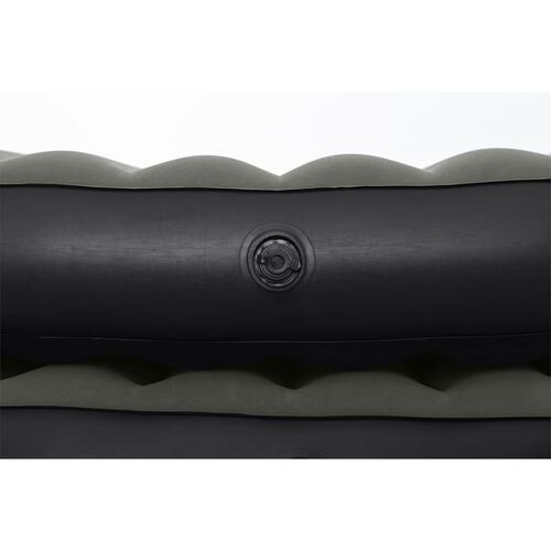 3-i-1 oppustelig luftmadras 188x99x25 cm sort og grå