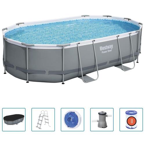 Power Steel swimmingpoolsæt 488x305x107 cm oval