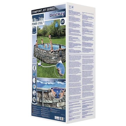 Power Steel Comfort Jet Series poolsæt 610x366x122 cm oval