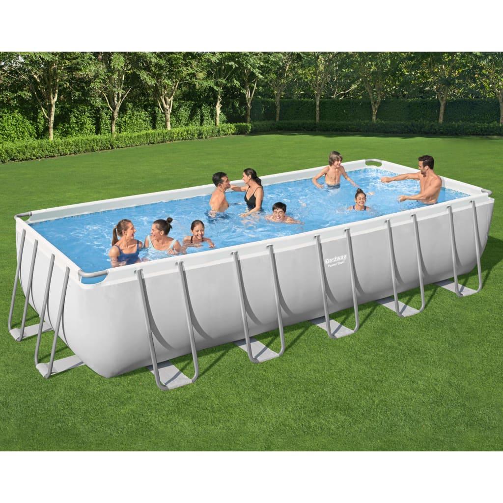 Bestway Power Steel fritstående pool 19281 l rektangulær