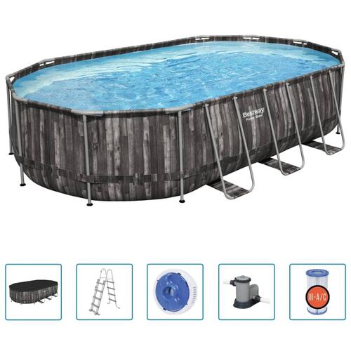 Power Steel swimmingpoolsæt 488x305x107 cm oval