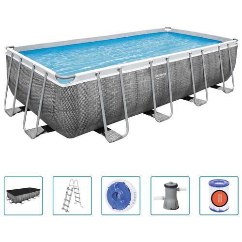 Bestway Power Steel swimmingpool 488x244x122 cm rektangulær