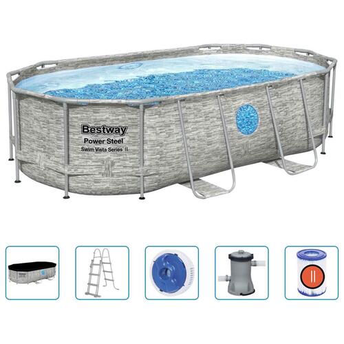 Power Steel swimmingpoolsæt 427x250x100 cm