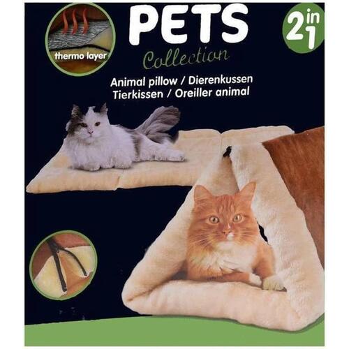 Pets Collection 2-i-1 kattepude og tunnel 90x60 cm