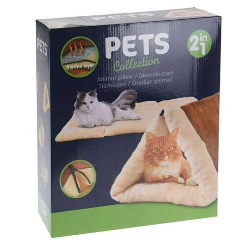 Pets Collection 2-i-1 kattepude og tunnel 90x60 cm