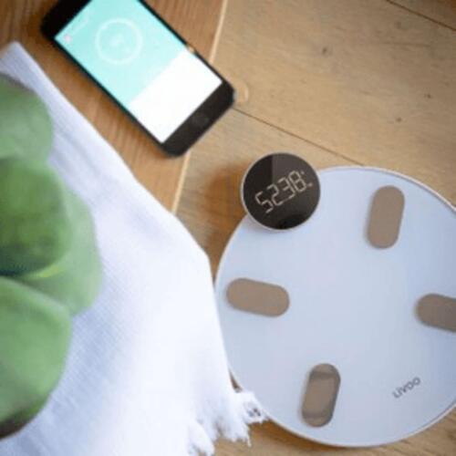 Livoo intelligent digital badevægt med Bluetooth hvid