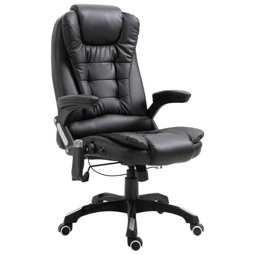 Kontorstol med massagefunktion polyester sort