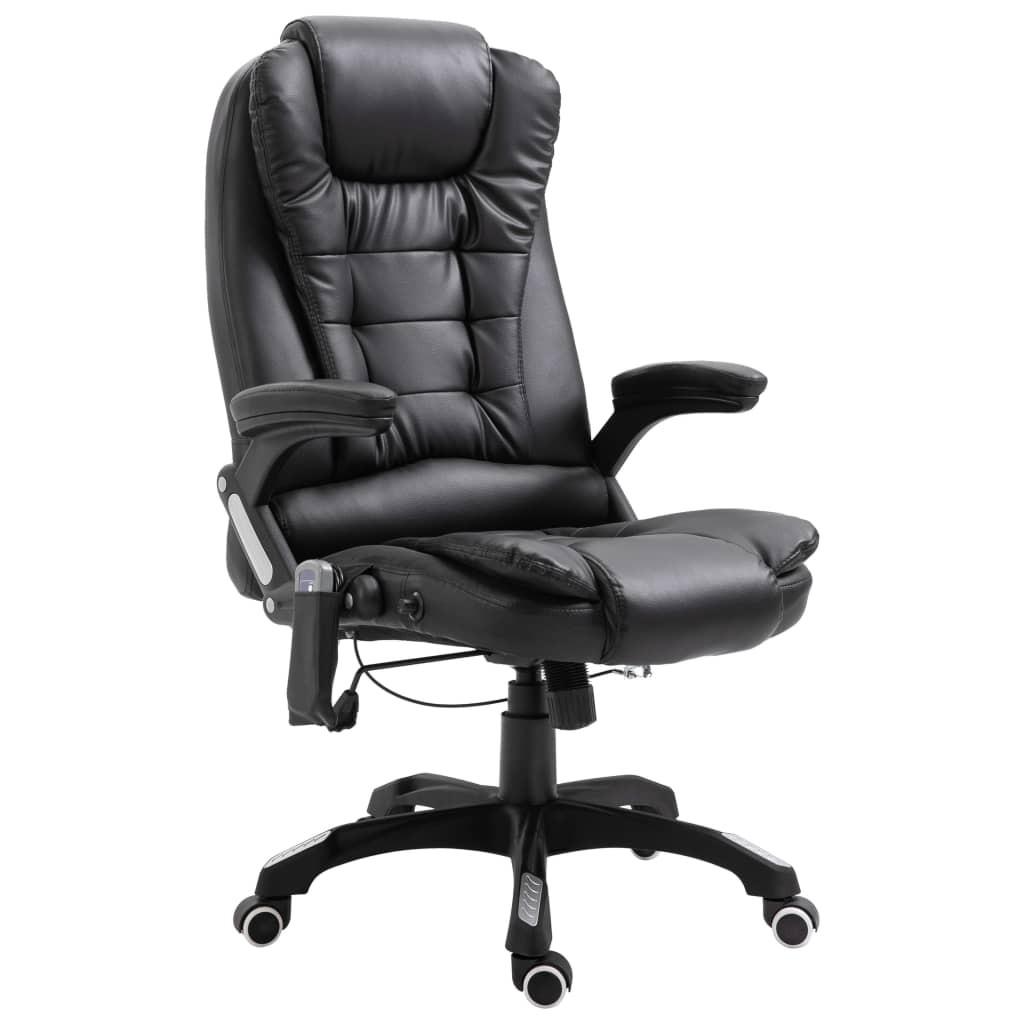 Kontorstol med massagefunktion polyester sort