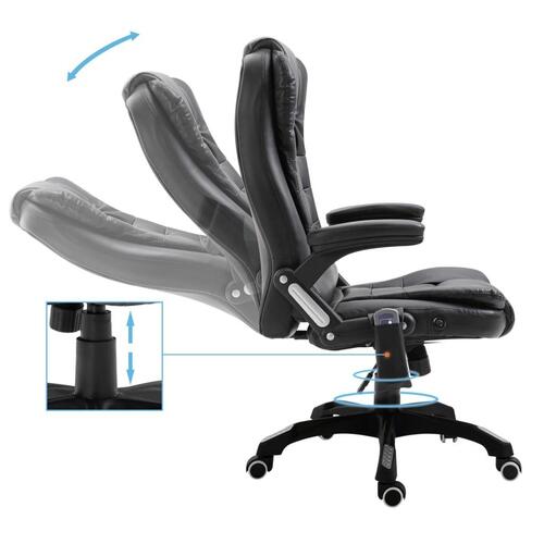 Kontorstol med massagefunktion polyester sort